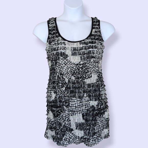 Bianca Nygard Petite Frill Striped Abstract Top - Picture 1 of 7